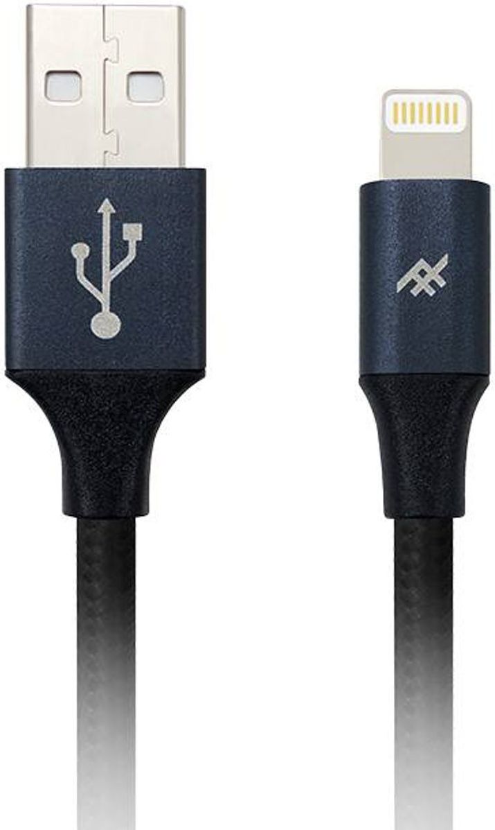 iFrogz UniqueSync Lightning naar USB Kabel Zwart 3 Meter afbeelding 1