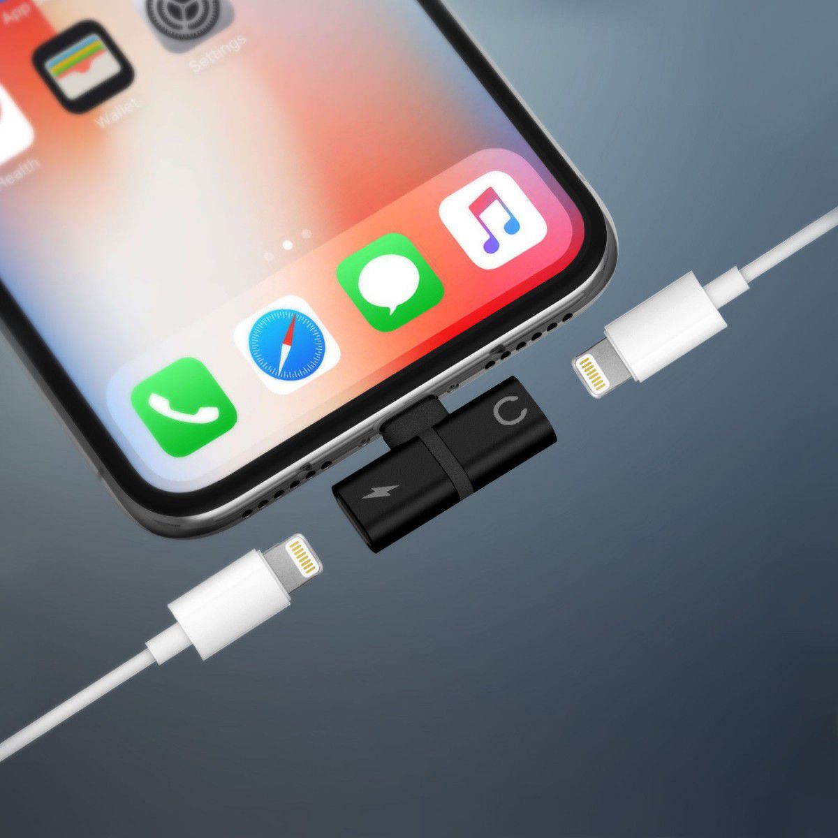 Ringke Apple Lightning 2-in-1 Dubbele Ligtning Adapter Zwart afbeelding 2
