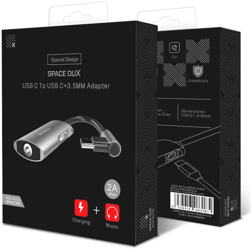 Dux Ducis USB-C Splitter naar 3.5mm Jack Aux + USB-C Oplaadpoort afbeelding 17