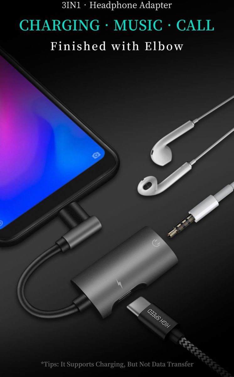 Dux Ducis USB-C Splitter naar 3.5mm Jack Aux + USB-C Oplaadpoort afbeelding 5