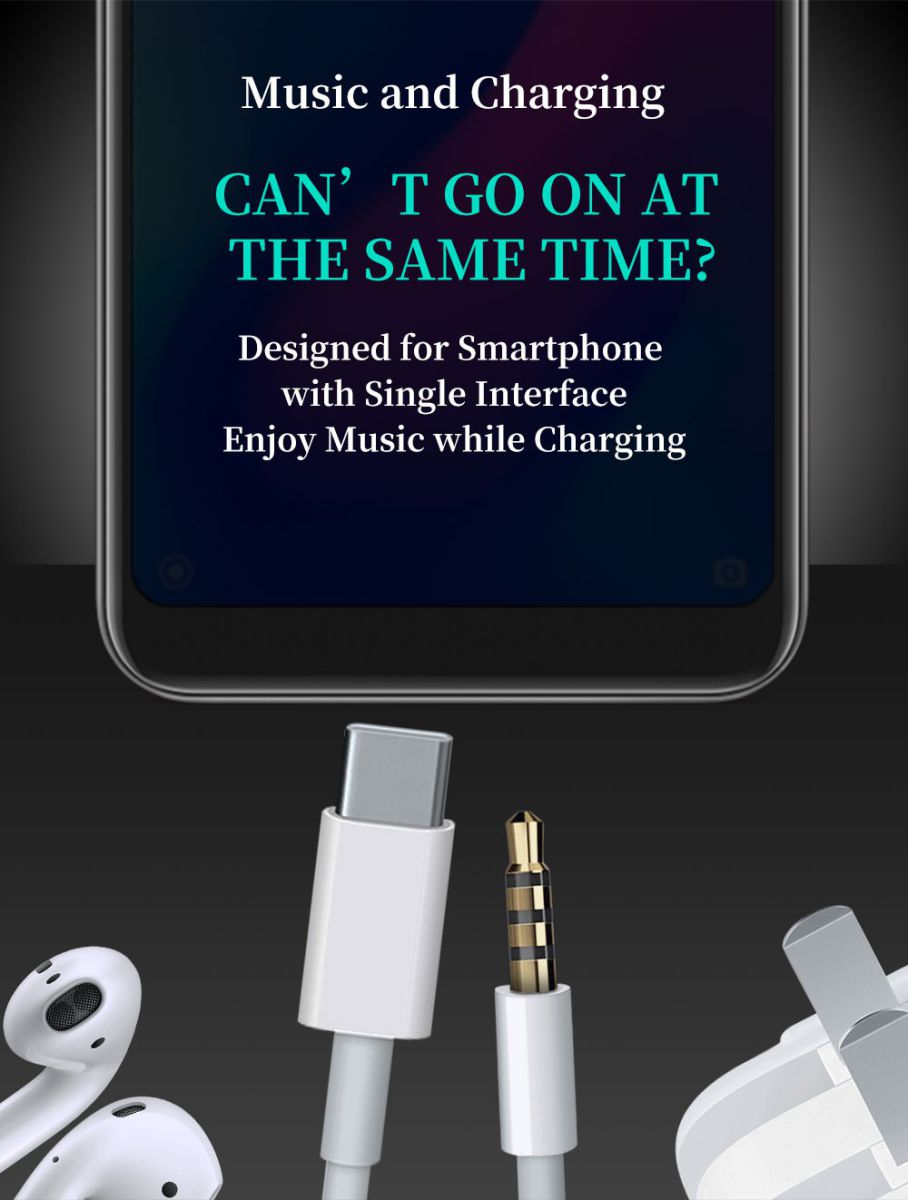 Dux Ducis USB-C Splitter naar 3.5mm Jack Aux + USB-C Oplaadpoort afbeelding 6