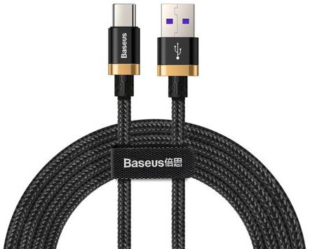 Baseus Gevlochten USB-C Flash Charge Kabel 2 Meter Goud afbeelding 1