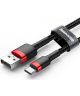 Baseus Gevlochten USB-C Fast Charge Kabel 1 Meter 3A Zwart Rood
