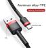 Baseus Gevlochten USB-C Fast Charge Kabel 1 Meter 3A Zwart Rood afbeelding 11