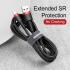 Baseus Gevlochten USB-C Fast Charge Kabel 1 Meter 3A Zwart Rood afbeelding 12