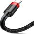Baseus Gevlochten USB-C Fast Charge Kabel 1 Meter 3A Zwart Rood afbeelding 6