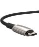 Baseus Gevlochten USB-C Fast Charge Kabel met LED 2 Meter Zwart