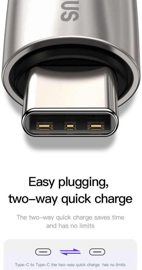Baseus Gevlochten USB-C Fast Charge Kabel met LED 2 Meter Zwart afbeelding 13