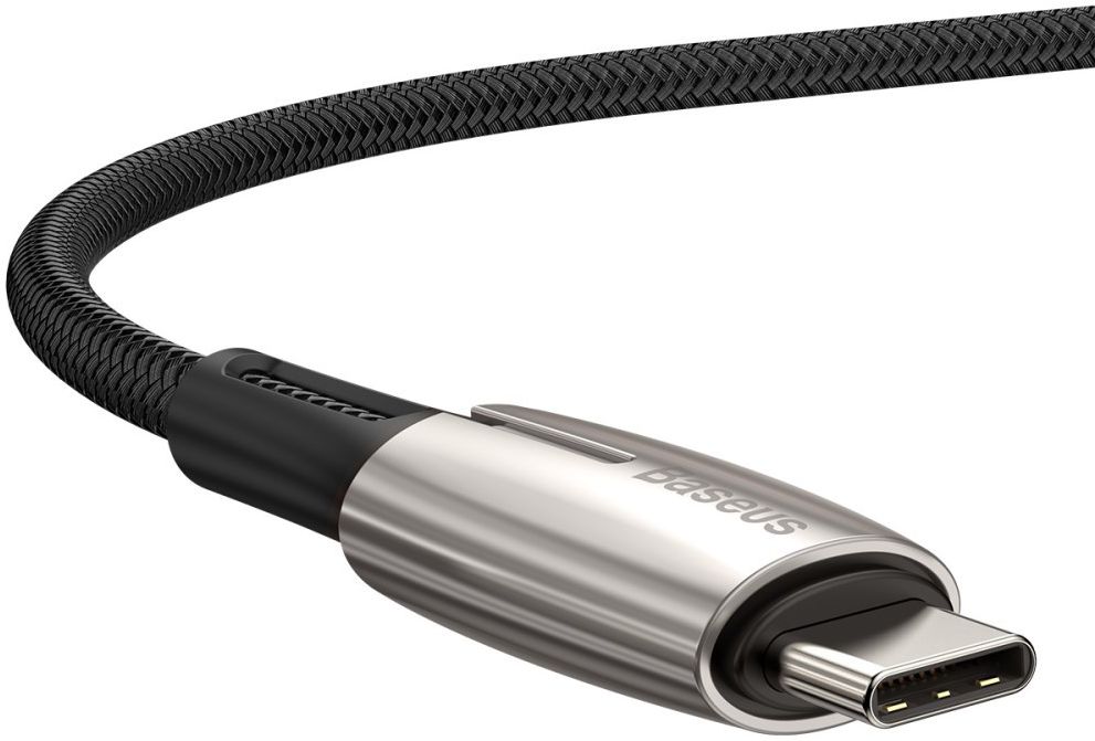 Baseus Gevlochten USB-C Fast Charge Kabel met LED 2 Meter Zwart afbeelding 4