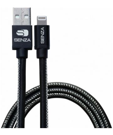 Senza Premium Leren Apple Lightning Kabel 1.5 Meter Zwart Kabels