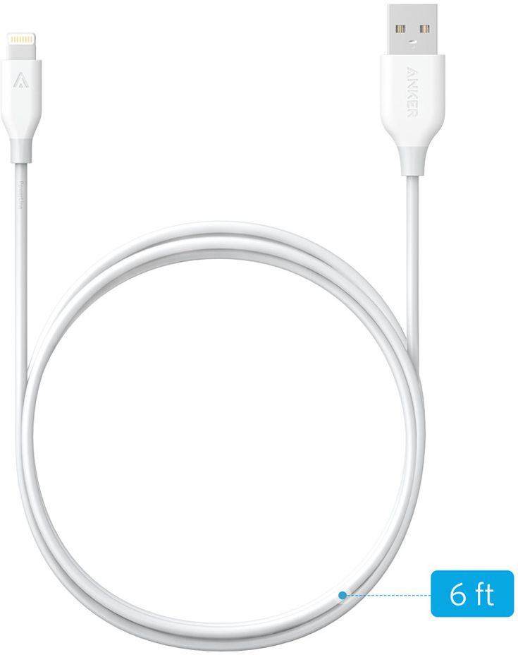 Anker PowerLine II Apple Lightning Kabel 1.8m Wit afbeelding 2