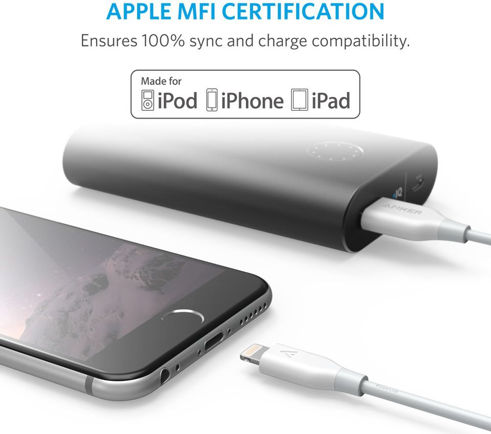 Anker PowerLine II Apple Lightning Kabel 1.8m Wit afbeelding 6