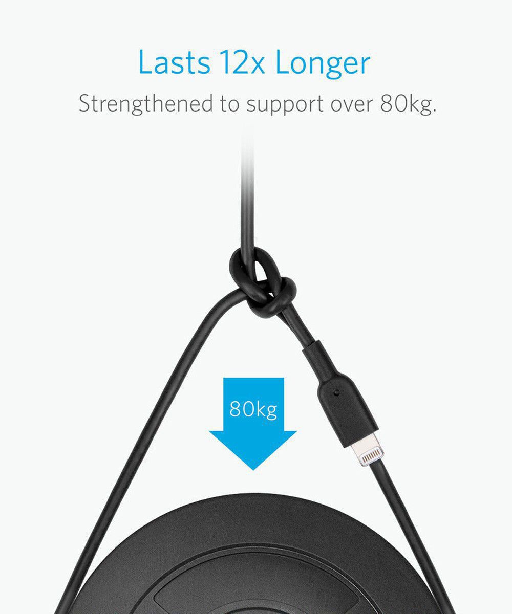 Anker PowerLine II Apple Lightning Kabel 1.8m Zwart afbeelding 3