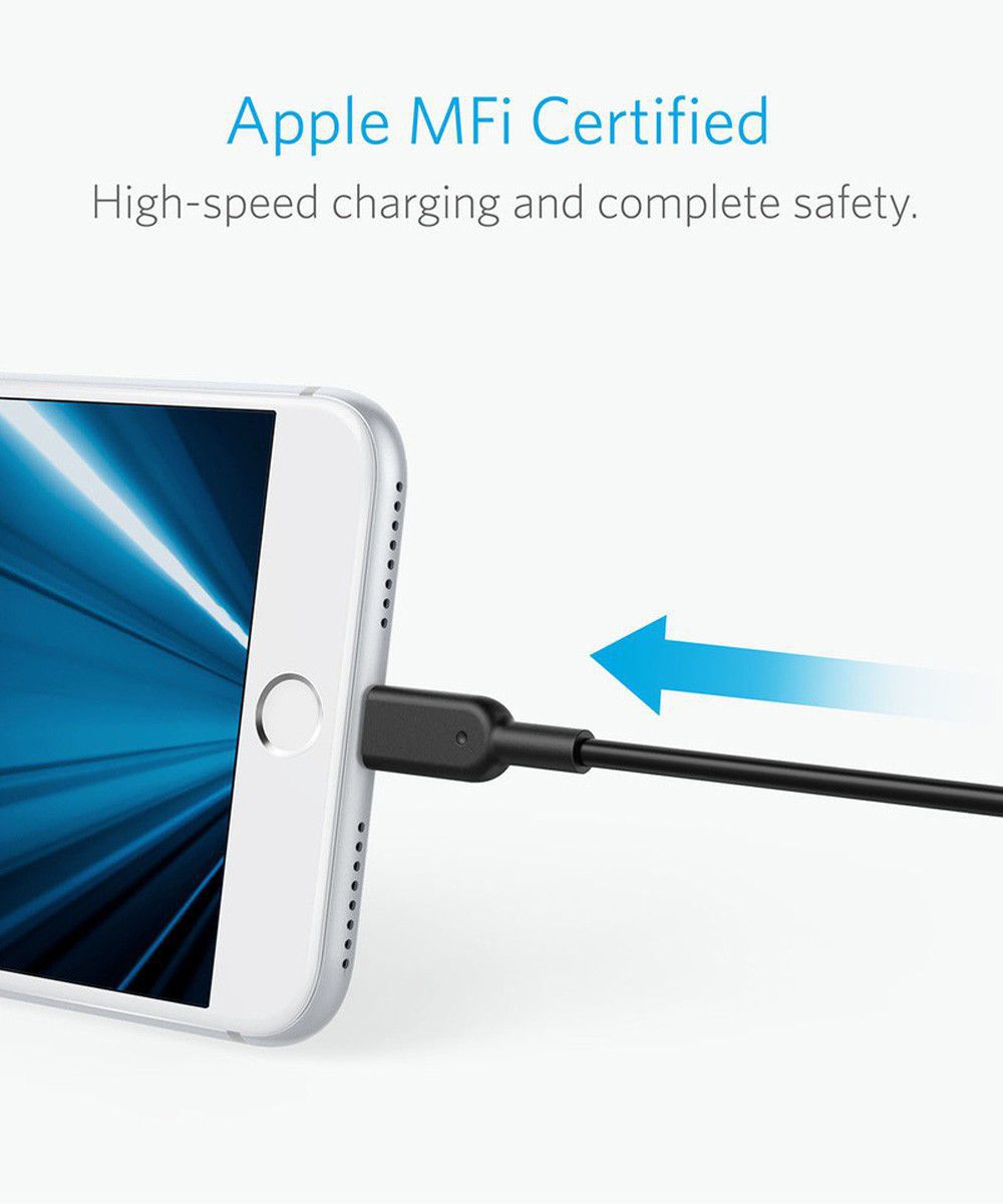 Anker PowerLine II Apple Lightning Kabel 3m Zwart afbeelding 2