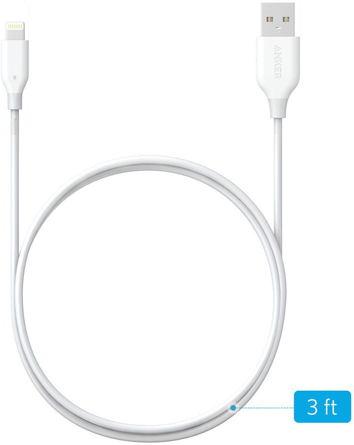 Anker PowerLine Apple Lightning Kabel 0.9m Wit afbeelding 2