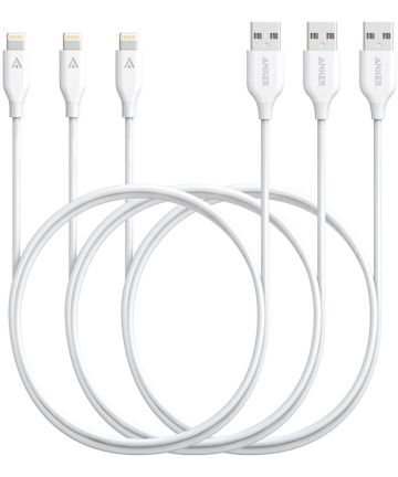 Anker PowerLine II Apple Lightning Kabel 0.9m (3 Pack) Wit Kabels