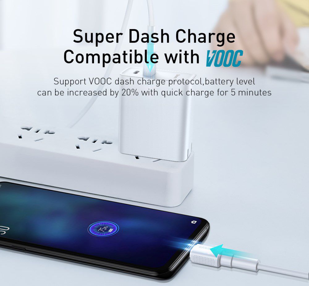 Baseus 20W Quick Charge Micro-USB Kabel 0.5m Wit afbeelding 10