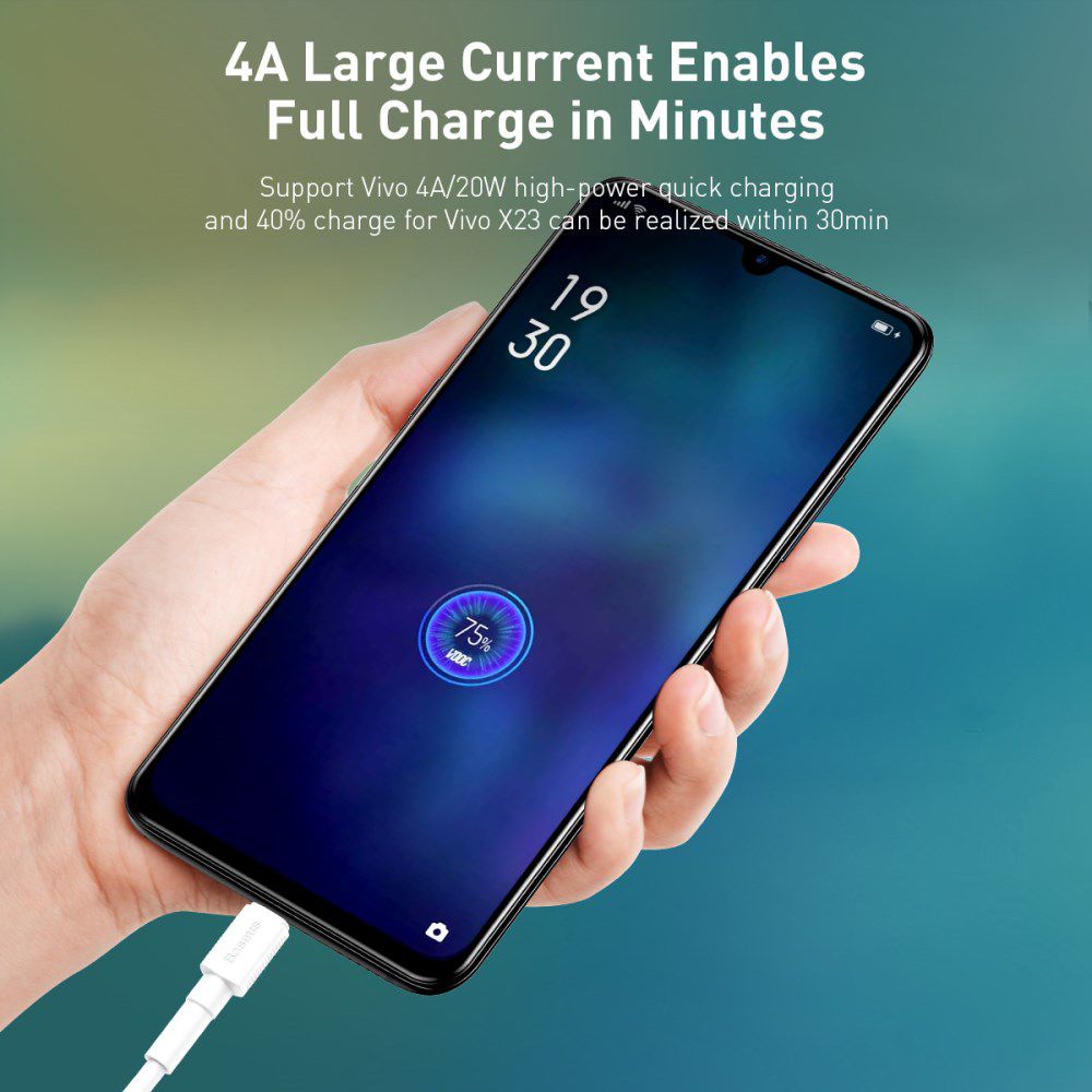 Baseus 20W Quick Charge Micro-USB Kabel 0.5m Wit afbeelding 11