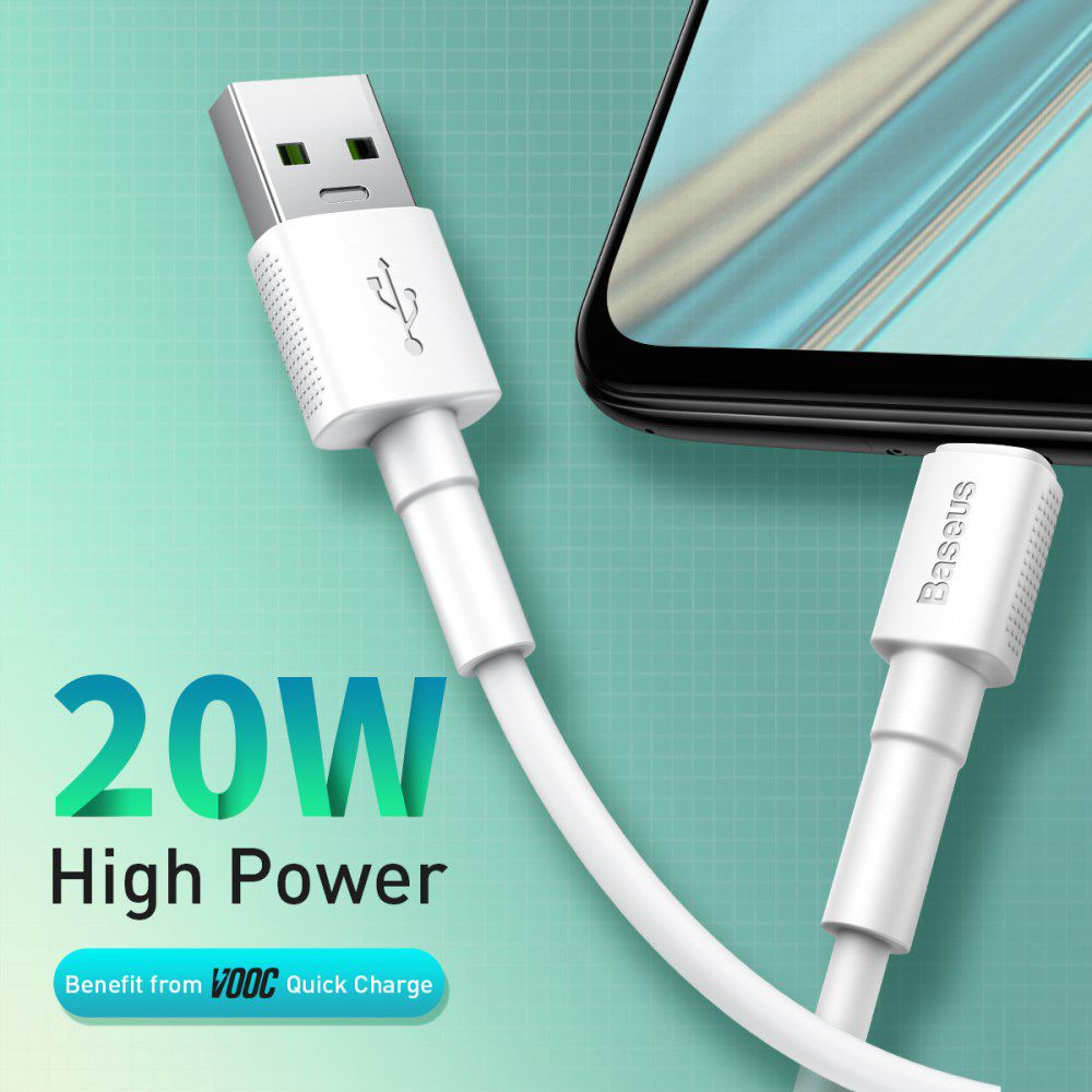 Baseus 20W Quick Charge Micro-USB Kabel 0.5m Wit afbeelding 13
