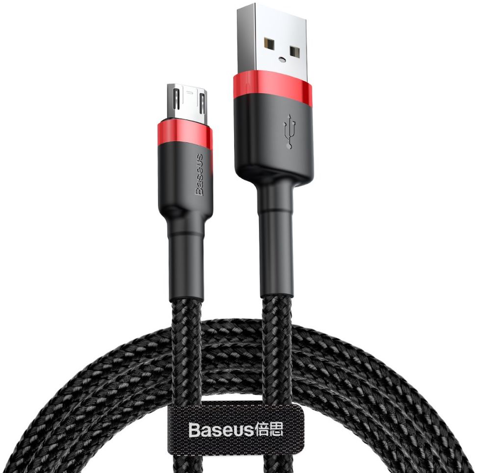 Baseus Cafule Fast Charge Micro-USB Gevlochten Kabel 1m Zwart/Rood afbeelding 1