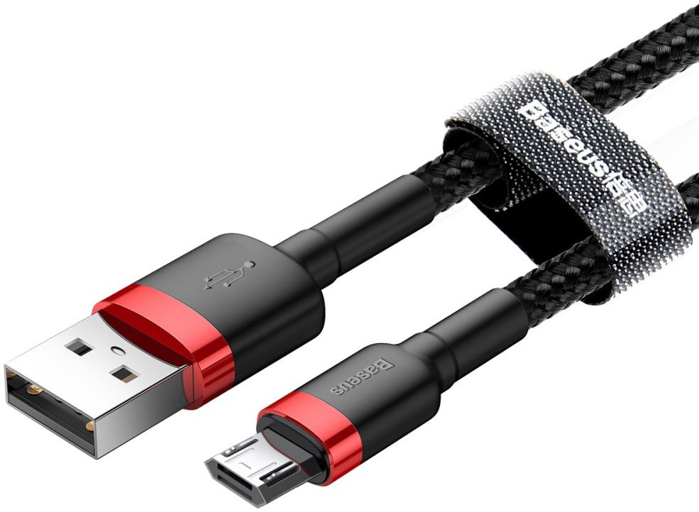 Baseus Cafule Fast Charge Micro-USB Gevlochten Kabel 1m Zwart/Rood afbeelding 2
