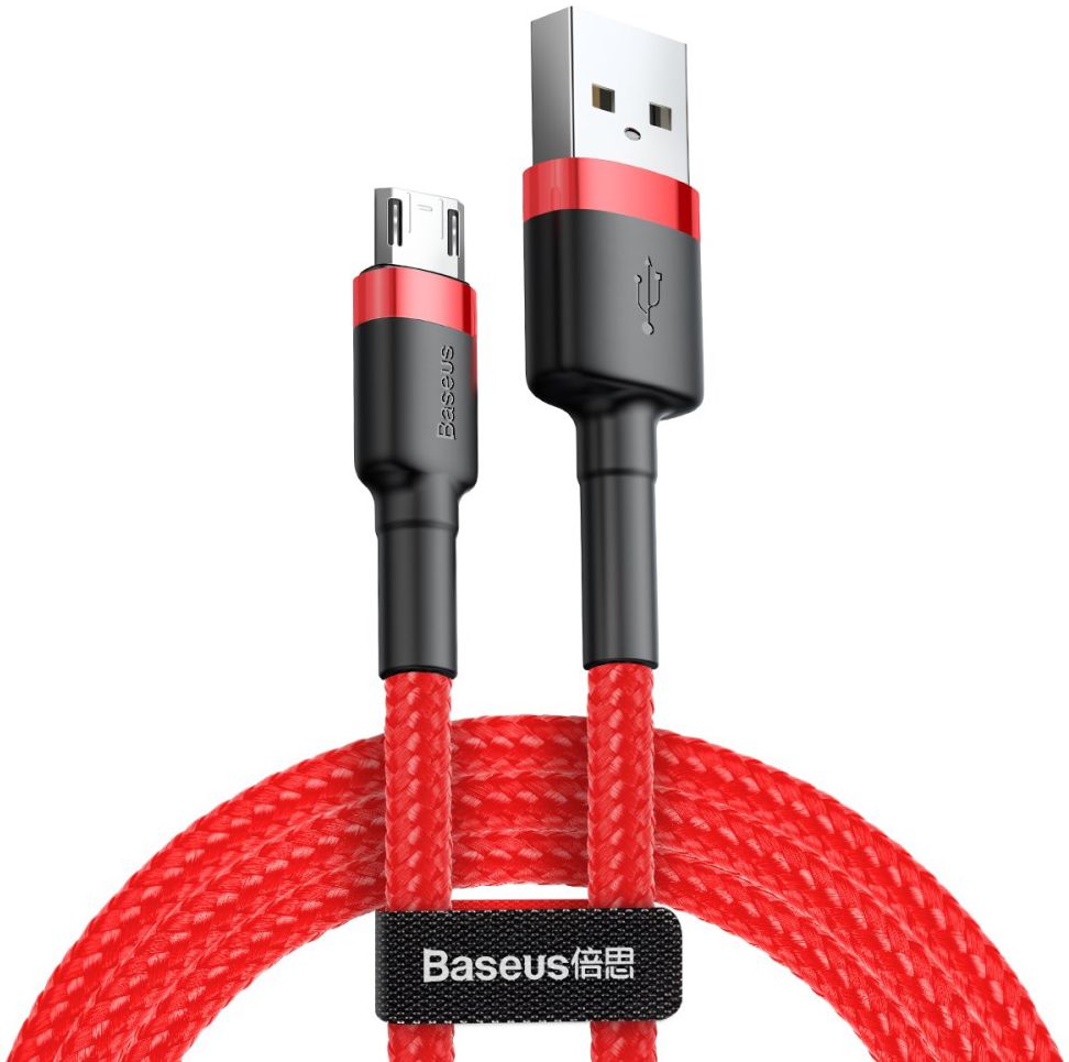 Baseus Cafule Fast Charge Micro-USB Gevlochten Kabel 1m Rood/Zwart afbeelding 1