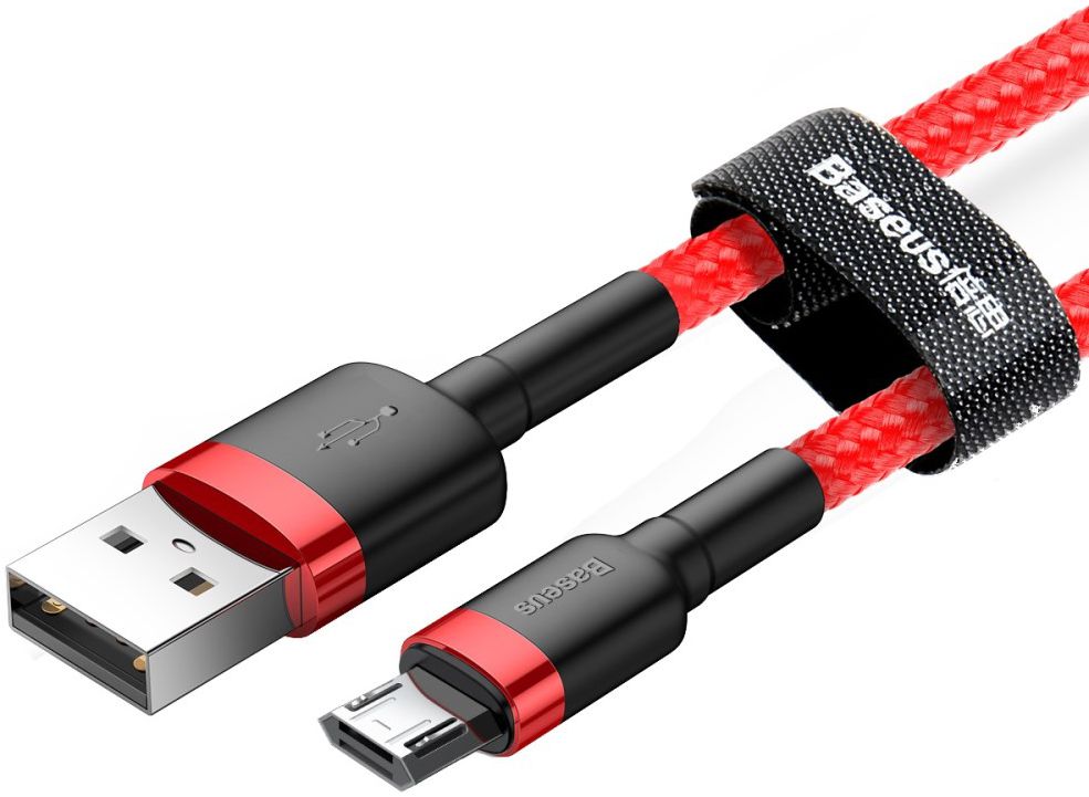 Baseus Cafule Fast Charge Micro-USB Gevlochten Kabel 1m Rood/Zwart afbeelding 2
