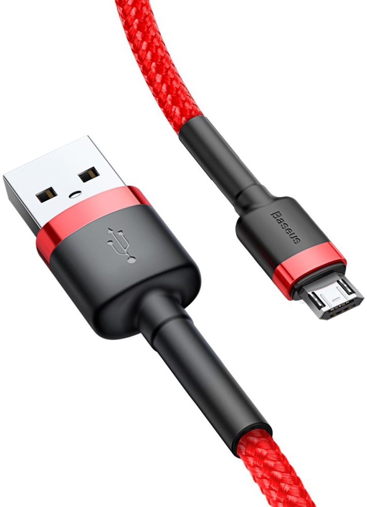 Baseus Cafule Fast Charge Micro-USB Gevlochten Kabel 1m Rood/Zwart afbeelding 3