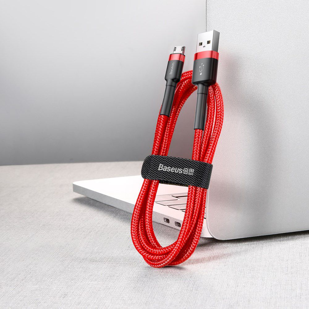 Baseus Cafule Fast Charge Micro-USB Gevlochten Kabel 1m Rood/Zwart afbeelding 5