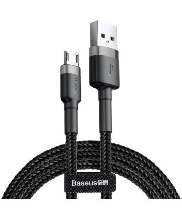 Baseus Cafule Series Micro-USB Gevlochten Kabel 2m Zwart/Grijs Kabels
