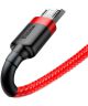 Baseus Cafule Series Micro-USB Gevlochten Kabel 2m Rood/Zwart
