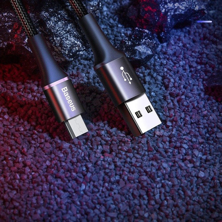 Baseus Halo Series Quick Charge Micro-USB Lichtgevende Kabel 2m Zwart afbeelding 7