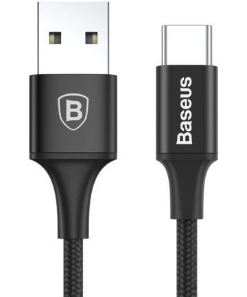 Baseus Rapid Series Fast Charge USB-C Lichtgevende Kabel 1m Zwart Kabels