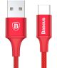 Baseus Rapid Series Fast Charge USB-C Lichtgevende Kabel 1m Rood