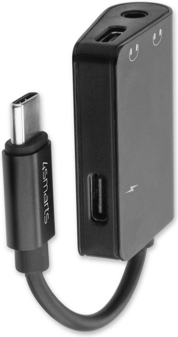 4smarts Active SoundSplit USB-C naar USB-C en 3.5mm Aux Audio Splitter afbeelding 1