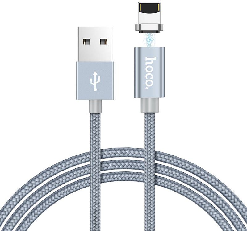 Hoco Magnetic Series Apple Lightning Kabel 1m Metal Gray afbeelding 1