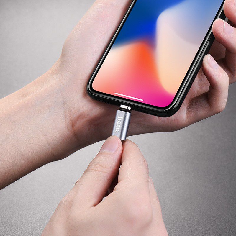 Hoco Magnetic Series Apple Lightning Kabel 1m Metal Gray afbeelding 3