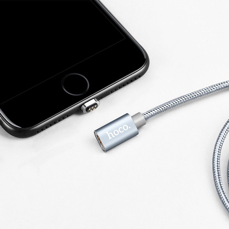Hoco Magnetic Series Apple Lightning Kabel 1m Metal Gray afbeelding 4