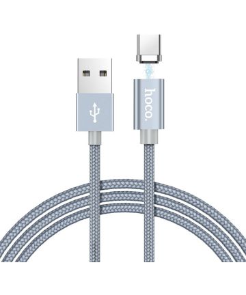 Hoco Magnetic Series USB-C Kabel 1m Metal Gray Kabels