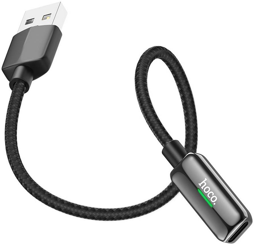 Hoco 3-in-1 USB-A naar Duo Lightning Adapter Zwart afbeelding 4