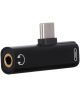 Universele USB-C naar USB-C + Audio Jack Adapter Zwart