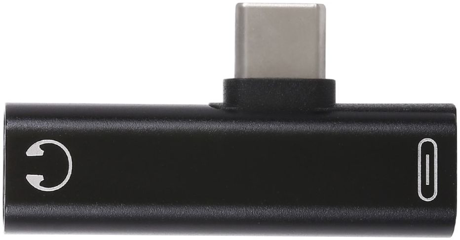 Universele USB-C naar USB-C + Audio Jack Adapter Zwart afbeelding 2