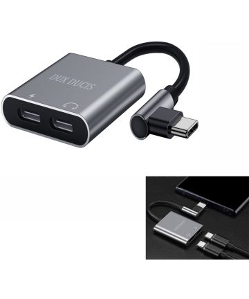 Dux Ducis Universele USB-C naar 2x USB-C Adapter 90 Graden Haaks Kabels