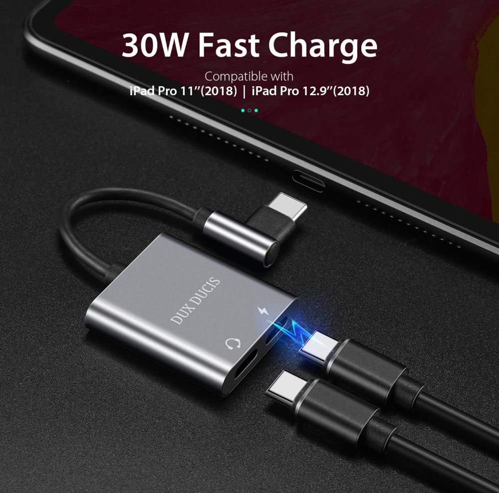 Dux Ducis Universele USB-C naar 2x USB-C Adapter 90 Graden Haaks afbeelding 9