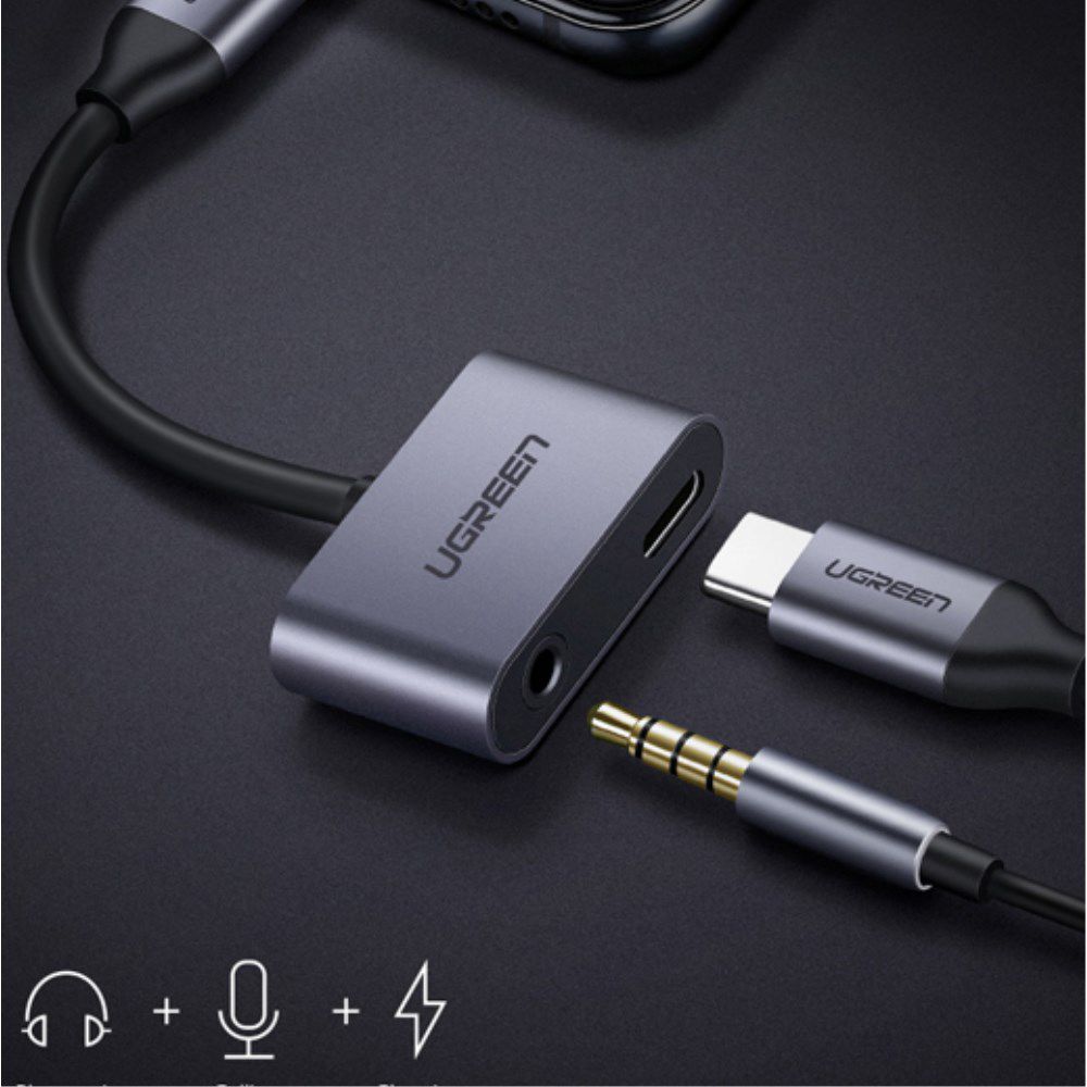 Stijlvolle Universele USB-C naar USB-C + Audio Jack Adapter afbeelding 1