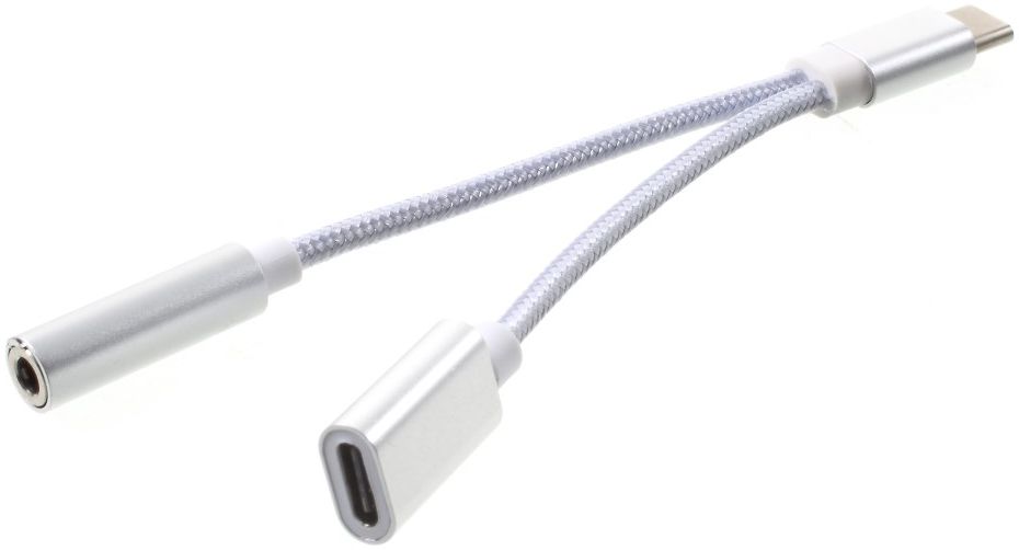 Aluminium Universele USB-C naar USB-C + Audio Jack Adapter afbeelding 1
