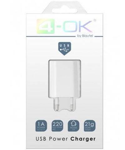 4-OK Universele USB Thuislader Wit afbeelding 2