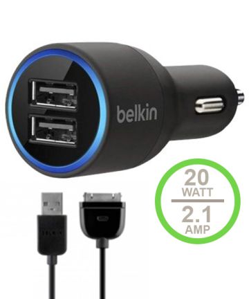 Belkin Micro Autolader 2.1Amp met 30-Pins kabel Opladers