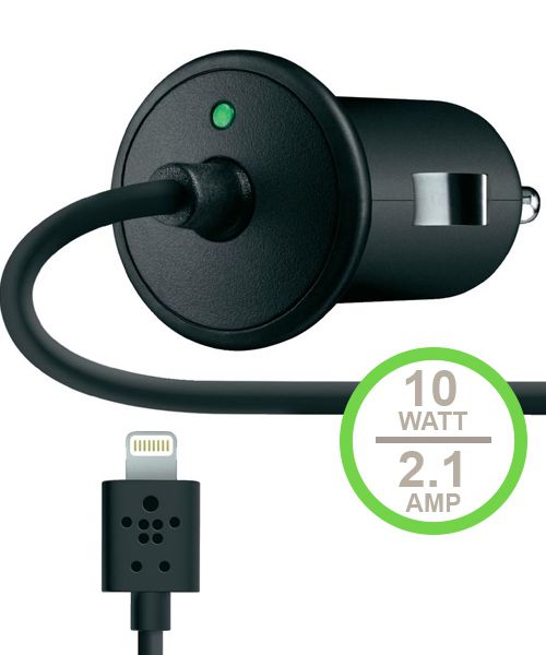 Belkin Compacte Lightning Autolader 2.1Amp Zwart afbeelding 1