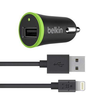 Belkin BOOSTUP 2.4A Universele Autolader met Apple Kabel 1.2M Zwart Opladers